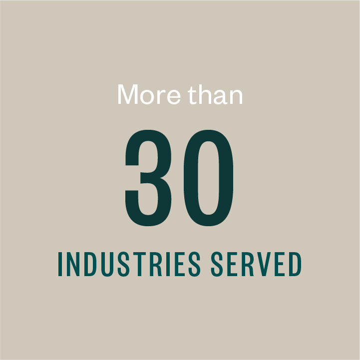 More than 30 industries served