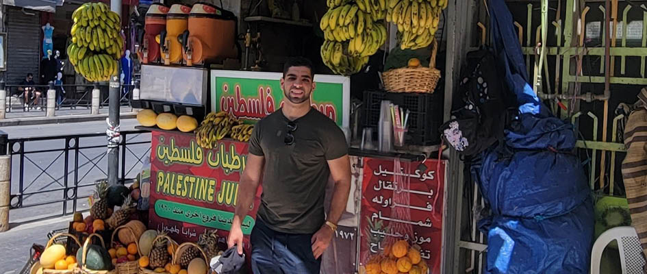 Yousef Alhani in a market in Jordan