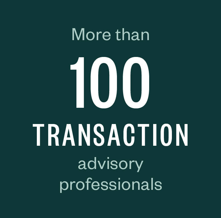 More than 100 transaction advisory professionals