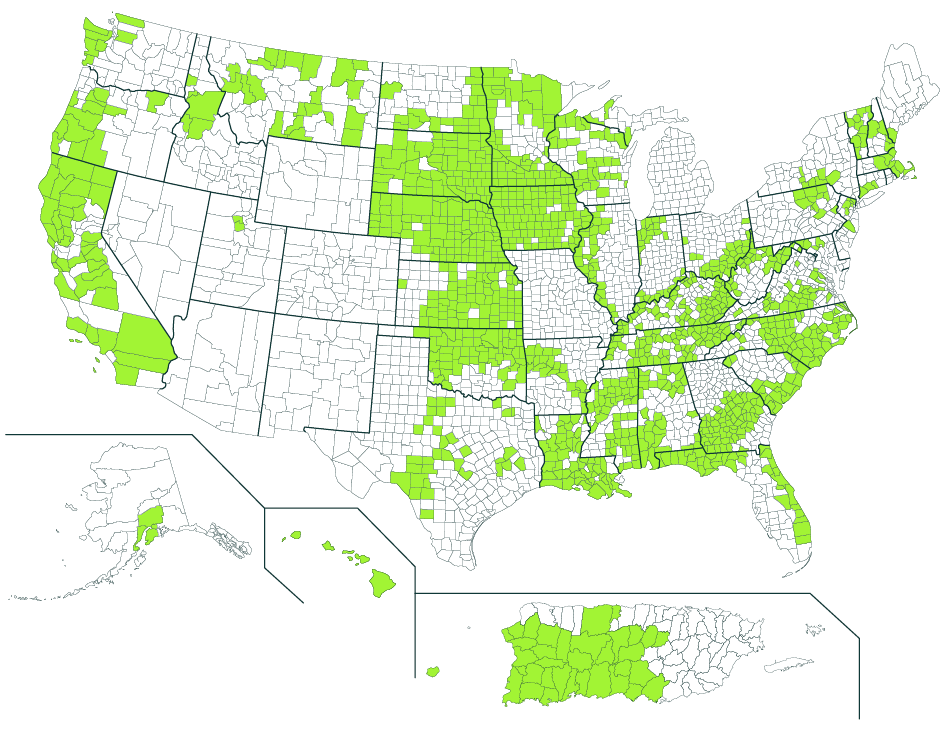 Disaster Relief Coverage Map