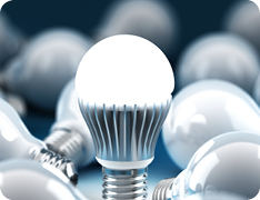 lit LED lightbulb
