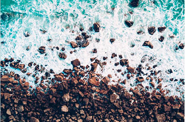 bird's eye view of tides