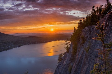 sunset over lake