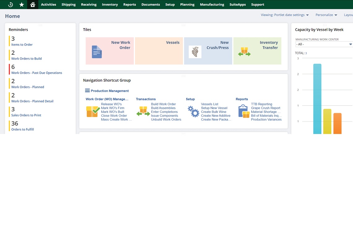 A graphic demonstrating the solution's production management capabilities.