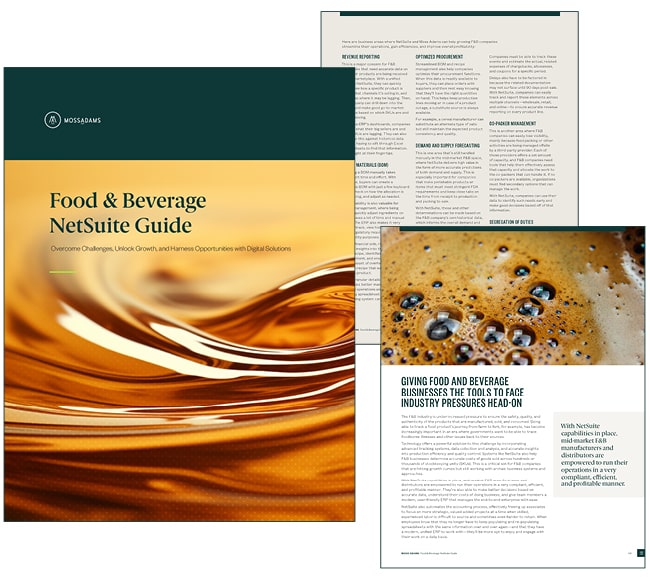 Food & Beverage NetSuite Guide