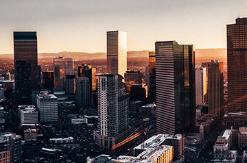 cityscape at sunset
