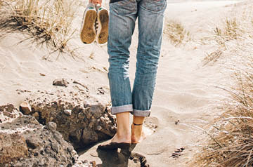 walking on beach