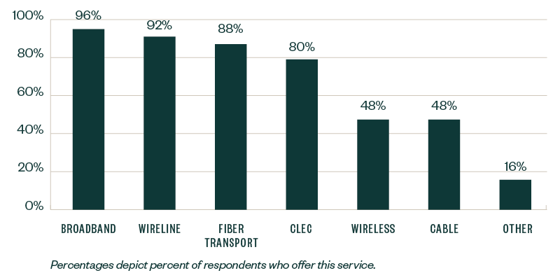percent of respondents who offer this service bar graph