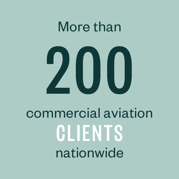 More than 200 commercial aviation clients nationwide