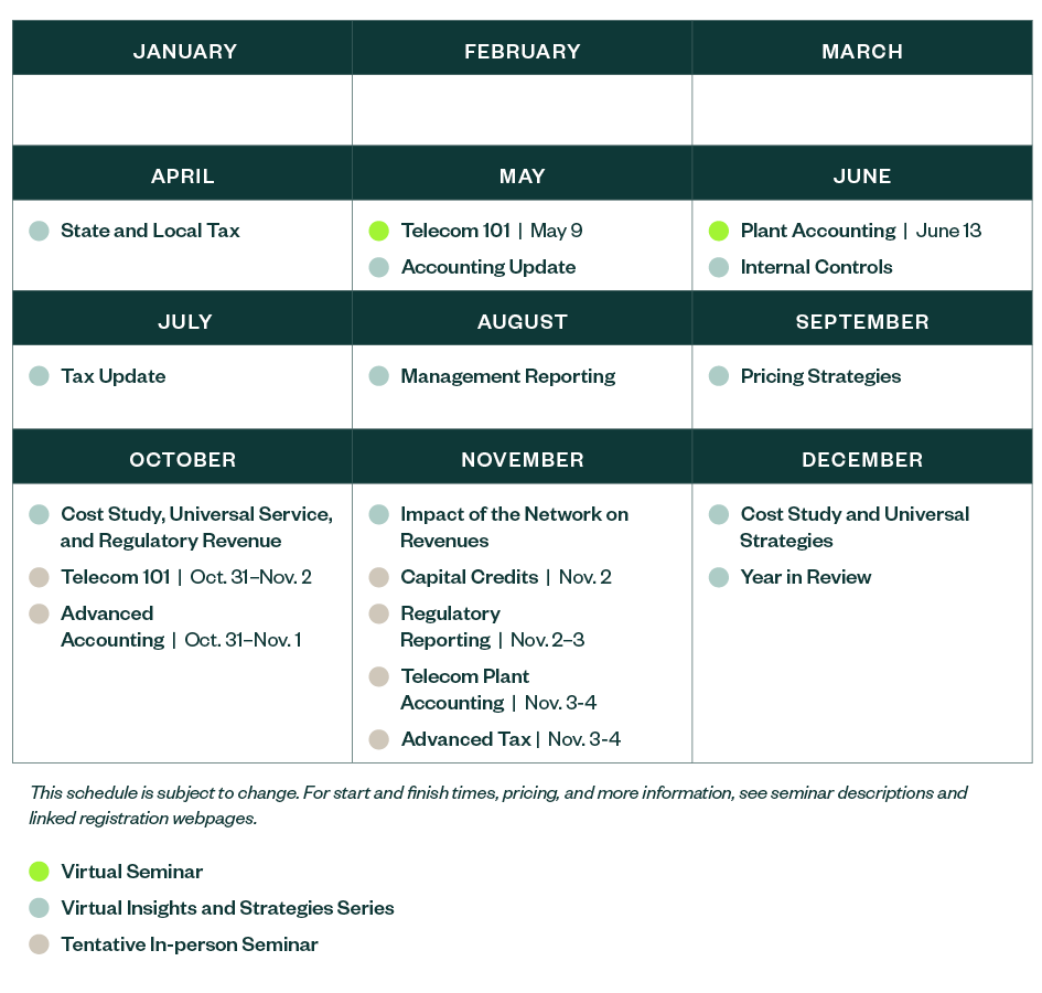 Telecom Seminar Schedule