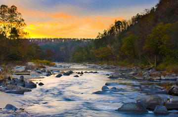 river at sunset