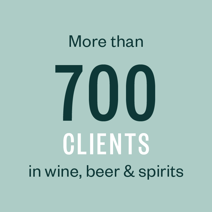 More than 600 clients in wine, beer, and spirits.