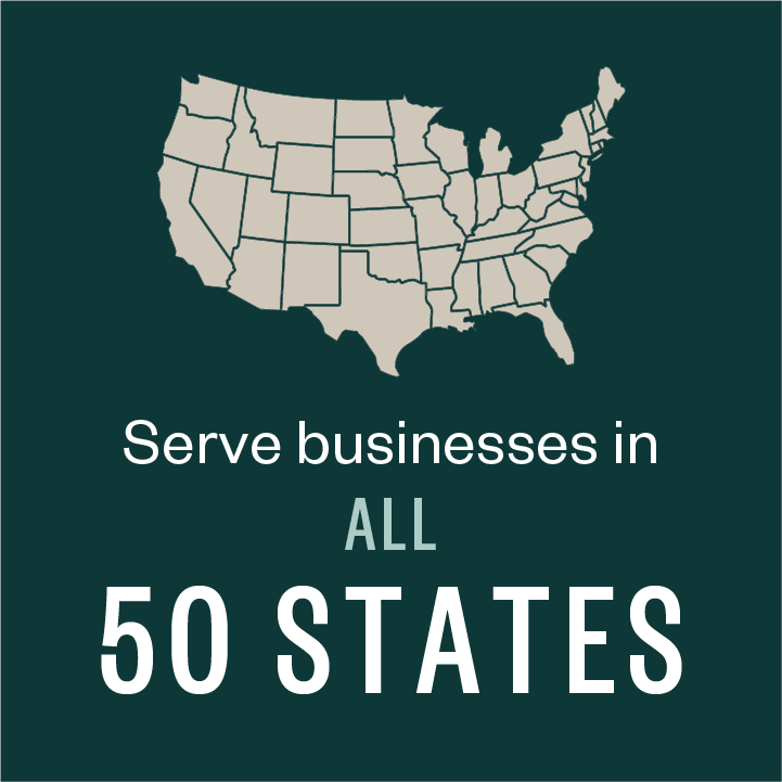Serve businesses in all 50 states