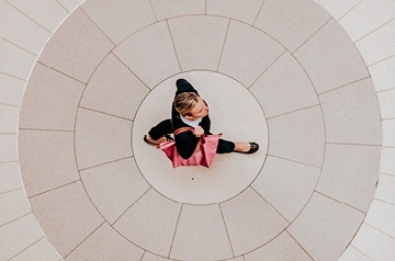walking through atrium