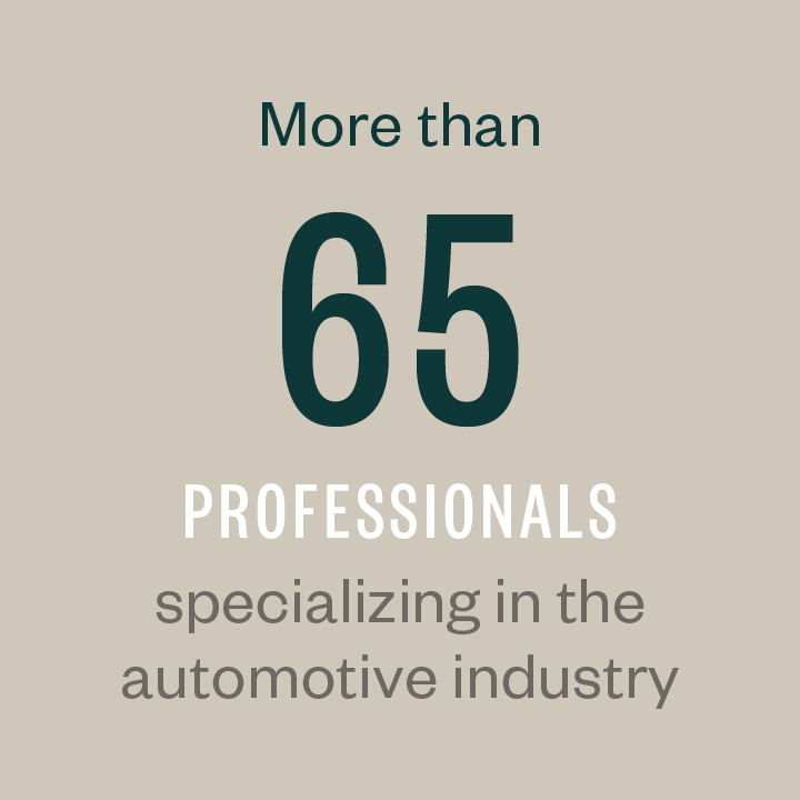 More than 60 professionals specializing in the automotive industry.