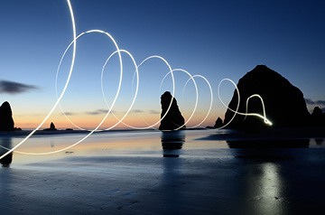 beach at dusk