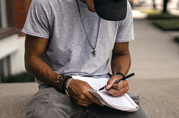 writing in notepad