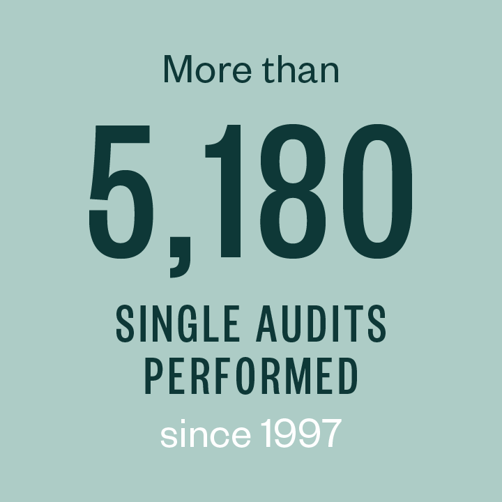 More than 5,180 single audits performed since 1997