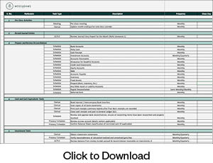 Clickable thumbnail of month-end close checklist spreadsheet.