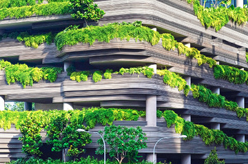 abstract photo of parking structure exterior