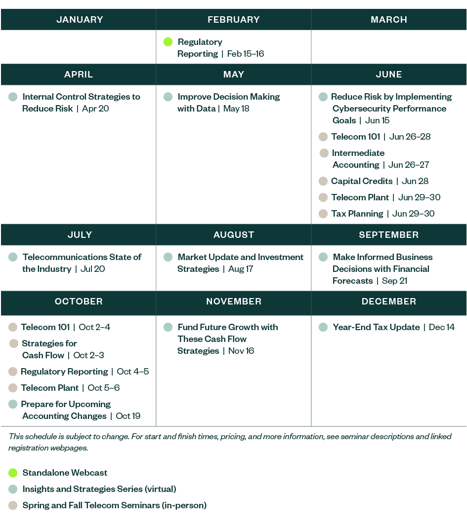 Telecom Seminar Schedule