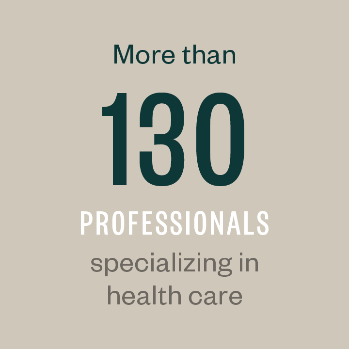 More than 130 professionals specializing in health care