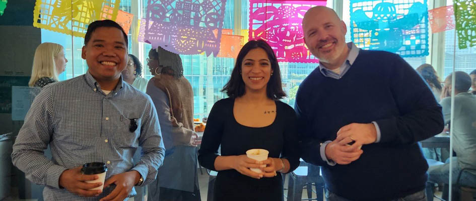 From left, Francisco Sarmiento Jr., Diksha Sahni, and Eric Miles