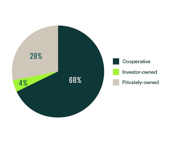 percentage of customers and end users pie chart