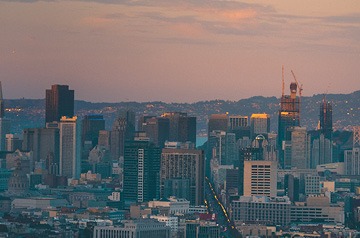 cityscape at sunset