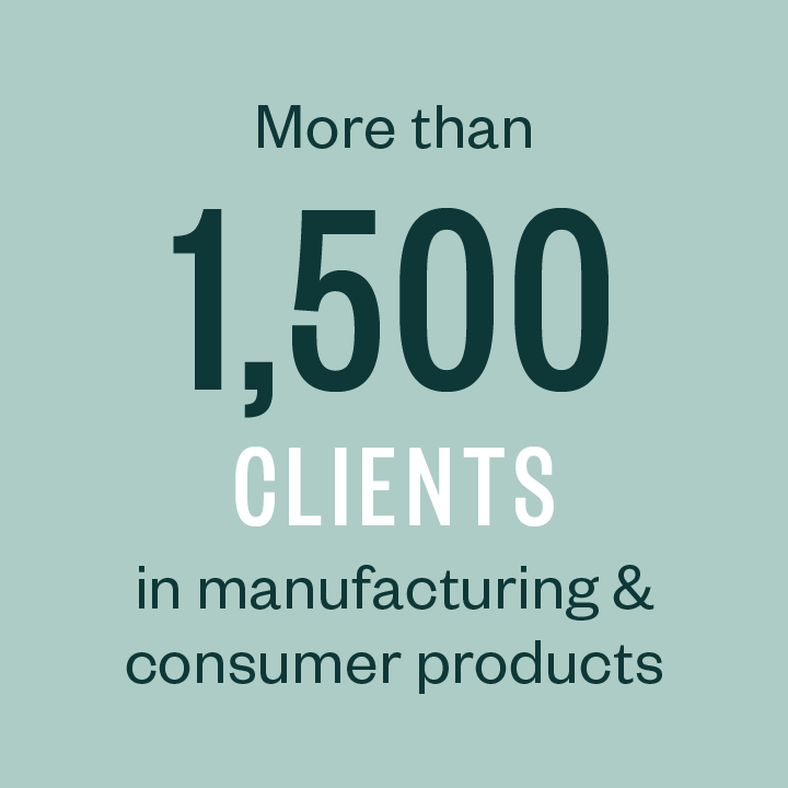 More than 1,500 clients in manufacturing & consumer products