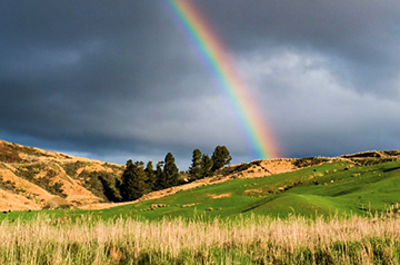 rainbow on grey day